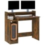 Schreibtisch mit LED-Holzwerkstoff, geräucherte Eiche, 97 x 45 x 90 cm von , Schreibtische - Ref: Foro24-820475, Preis: 58,71...