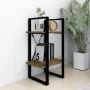 2-tier smoked oak plywood shelf 40x30x70 cm by , Bookcases and shelves - Ref: Foro24-821300, Price: 40,06 €, Discount: %
