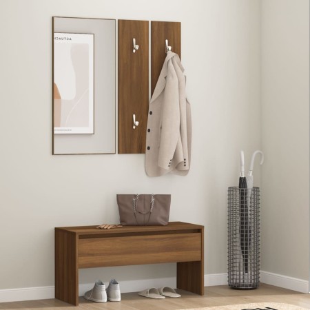 Flurmöbelset aus braunem Eichensperrholz von , Bänke für Hallen und Lager - Ref: Foro24-820480, Preis: 80,85 €, Rabatt: %