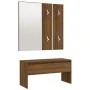 Brown oak plywood hallway furniture set by , Benches for halls and storage - Ref: Foro24-820480, Price: 82,01 €, Discount: %