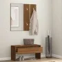 Brown oak plywood hallway furniture set by , Benches for halls and storage - Ref: Foro24-820480, Price: 82,01 €, Discount: %