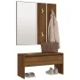 Brown oak plywood hallway furniture set by , Benches for halls and storage - Ref: Foro24-820480, Price: 82,01 €, Discount: %