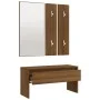 Brown oak plywood hallway furniture set by , Benches for halls and storage - Ref: Foro24-820480, Price: 82,01 €, Discount: %