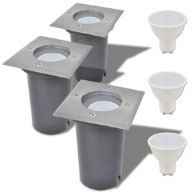 Quadratische Stehleuchten für den Außenbereich 3 Einheiten von vidaXL, Außenbeleuchtung - Ref: Foro24-42413, Preis: 43,35 €, ...