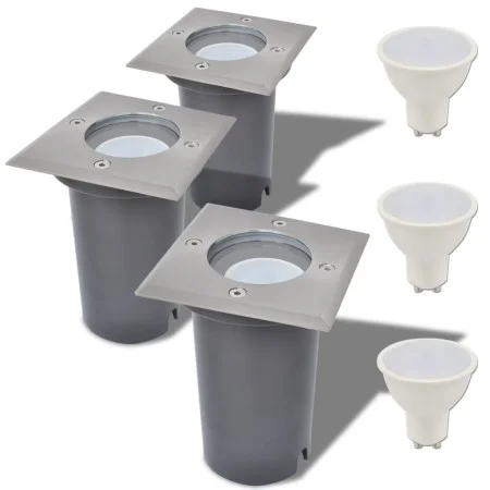 Luces de suelo de exterior cuadradas 3 unidades de vidaXL, Iluminación de exterior - Ref: Foro24-42413, Precio: 42,88 €, Desc...