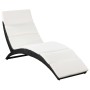 Folding sun lounger with black synthetic rattan cushion by vidaXL, Loungers - Ref: Foro24-41809, Price: 143,42 €, Discount: %