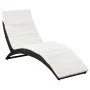 Folding sun lounger with black synthetic rattan cushion by vidaXL, Loungers - Ref: Foro24-41809, Price: 116,78 €, Discount: %