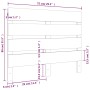 Bettkopfteil aus massivem weißem Kiefernholz, 75 x 3 x 80 cm von , Kopf- und Fußteile - Ref: Foro24-821368, Preis: 38,21 €, R...