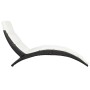 Folding sun lounger with black synthetic rattan cushion by vidaXL, Loungers - Ref: Foro24-41809, Price: 143,42 €, Discount: %