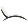 Folding sun lounger with black synthetic rattan cushion by vidaXL, Loungers - Ref: Foro24-41809, Price: 116,78 €, Discount: %