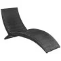 Folding sun lounger with black synthetic rattan cushion by vidaXL, Loungers - Ref: Foro24-41809, Price: 116,78 €, Discount: %