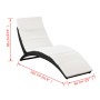 Folding sun lounger with black synthetic rattan cushion by vidaXL, Loungers - Ref: Foro24-41809, Price: 143,42 €, Discount: %