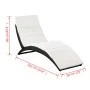 Folding sun lounger with black synthetic rattan cushion by vidaXL, Loungers - Ref: Foro24-41809, Price: 116,78 €, Discount: %