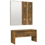 Set de muebles de recibidor madera contrachapada roble ahumado de , Bancos para recibidores y almacenamiento - Ref: Foro24-82...