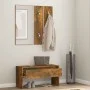 Set de muebles de recibidor madera contrachapada roble ahumado de , Bancos para recibidores y almacenamiento - Ref: Foro24-82...