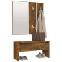 Flurmöbel-Set aus geräuchertem Eichensperrholz von , Bänke für Hallen und Lager - Ref: Foro24-820478, Preis: 75,65 €, Rabatt: %