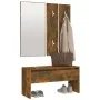 Smoked oak plywood hall furniture set by , Benches for halls and storage - Ref: Foro24-820478, Price: 72,32 €, Discount: %