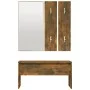 Set de muebles de recibidor madera contrachapada roble ahumado de , Bancos para recibidores y almacenamiento - Ref: Foro24-82...