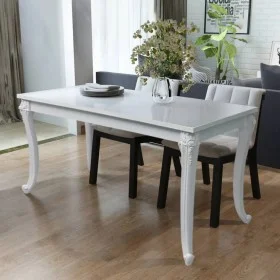 Dining table 116x66x76 cm glossy white by vidaXL, Kitchen and dining tables - Ref: Foro24-243383, Price: 220,70 €, Discount: %