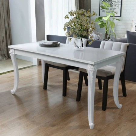 Esstisch 116x66x76 cm glänzend weiß von vidaXL, Küchen- und Esstische - Ref: Foro24-243383, Preis: 207,13 €, Rabatt: %