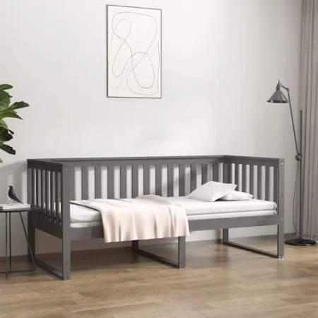 Graues Schlafsofa aus massivem Kiefernholz, 90 x 190 cm von , Betten und Lattenroste - Ref: Foro24-820883, Preis: 132,06 €, R...