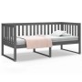 Gray solid pine wood sofa bed 90x190 cm by , Beds and slatted bases - Ref: Foro24-820883, Price: 133,77 €, Discount: %