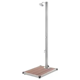 Garden shower with brown base 220 cm stainless steel by , Pool and spa accessories - Ref: Foro24-3070778, Price: 339,20 €, Di...