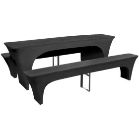 Anthracite elastic outdoor table and bench covers 3 units by vidaXL, Covers - Ref: Foro24-131435, Price: 27,79 €, Discount: %