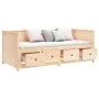 Sofá cama de madera maciza de pino 75x190 cm de , Camas y somieres - Ref: Foro24-820916, Precio: 262,86 €, Descuento: %