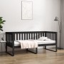 Solid black pine wood sofa bed 90x190 cm by , Beds and slatted bases - Ref: Foro24-820885, Price: 137,43 €, Discount: %