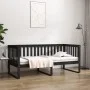 Solid black pine wood sofa bed 90x190 cm by , Beds and slatted bases - Ref: Foro24-820885, Price: 137,43 €, Discount: %