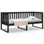 Solid black pine wood sofa bed 90x190 cm by , Beds and slatted bases - Ref: Foro24-820885, Price: 137,43 €, Discount: %