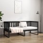Solid black pine wood sofa bed 90x190 cm by , Beds and slatted bases - Ref: Foro24-820885, Price: 137,43 €, Discount: %