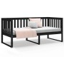 Solid black pine wood sofa bed 90x190 cm by , Beds and slatted bases - Ref: Foro24-820885, Price: 137,43 €, Discount: %