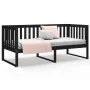 Solid black pine wood sofa bed 90x190 cm by , Beds and slatted bases - Ref: Foro24-820885, Price: 137,43 €, Discount: %