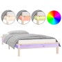 Bed frame with LED solid wood 100x200 cm by , Beds and slatted bases - Ref: Foro24-820596, Price: 89,16 €, Discount: %