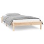 Bed frame with LED solid wood 100x200 cm by , Beds and slatted bases - Ref: Foro24-820596, Price: 89,16 €, Discount: %