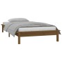 Bed frame with LED solid wood honey brown 90x200 cm by , Beds and slatted bases - Ref: Foro24-820594, Price: 116,77 €, Discou...