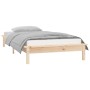 Bed frame with LED solid wood 100x200 cm by , Beds and slatted bases - Ref: Foro24-820596, Price: 89,16 €, Discount: %