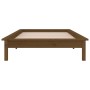 Bed frame with LED solid wood honey brown 90x200 cm by , Beds and slatted bases - Ref: Foro24-820594, Price: 116,77 €, Discou...