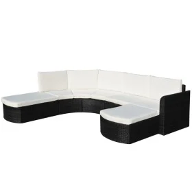 4-piece garden furniture set and black synthetic rattan cushions by , Garden sets - Ref: Foro24-43299, Price: 983,69 €, Disco...