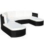 4-teiliges Gartenmöbel-Set und schwarze Kissen aus synthetischem Rattan von , Gartensets - Ref: Foro24-43299, Preis: 1,00 €, ...