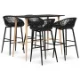 Hoher Tisch und Barhocker 5 Stück schwarz von , Möbelsets für Küchen und Esszimmer - Ref: Foro24-3057459, Preis: 467,74 €, Ra...