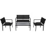 4-teiliges Gartenmöbelset aus schwarzem Textilene von vidaXL, Gartensets - Ref: Foro24-42162, Preis: 181,25 €, Rabatt: %