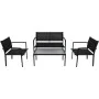 Set de muebles de jardín 4 piezas textilene negro de vidaXL, Conjuntos de jardín - Ref: Foro24-42162, Precio: 179,24 €, Descu...