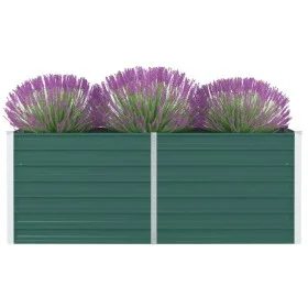 Raised green galvanized steel planter 160x80x45 cm by , Pots and planters - Ref: Foro24-47014, Price: 55,77 €, Discount: %