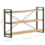 Estantería de 3 niveles madera maciza de mango 140x30x80 cm by , Bookcases and shelves - Ref: Foro24-320620, Price: 193,75 €,...