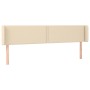 Cream fabric headboard with LED 183x16x78/88 cm by , Headboards and footboards - Ref: Foro24-3123115, Price: 74,95 €, Discoun...