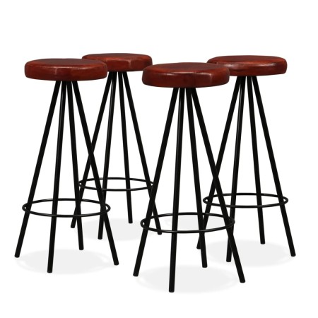 Taburetes de barra de cocina 4 unidades cuero auténtico de , Taburetes de cocina - Ref: Foro24-245444, Precio: 234,04 €, Desc...