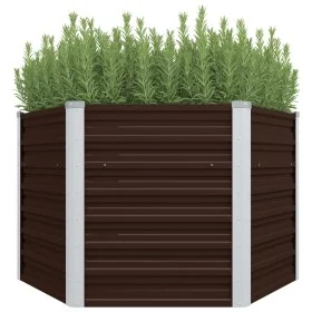 Arriate de acero galvanizado marrón 129x129x77 cm de , Maceteros y jardineras - Ref: Foro24-45721, Precio: 64,64 €, Descuento: %